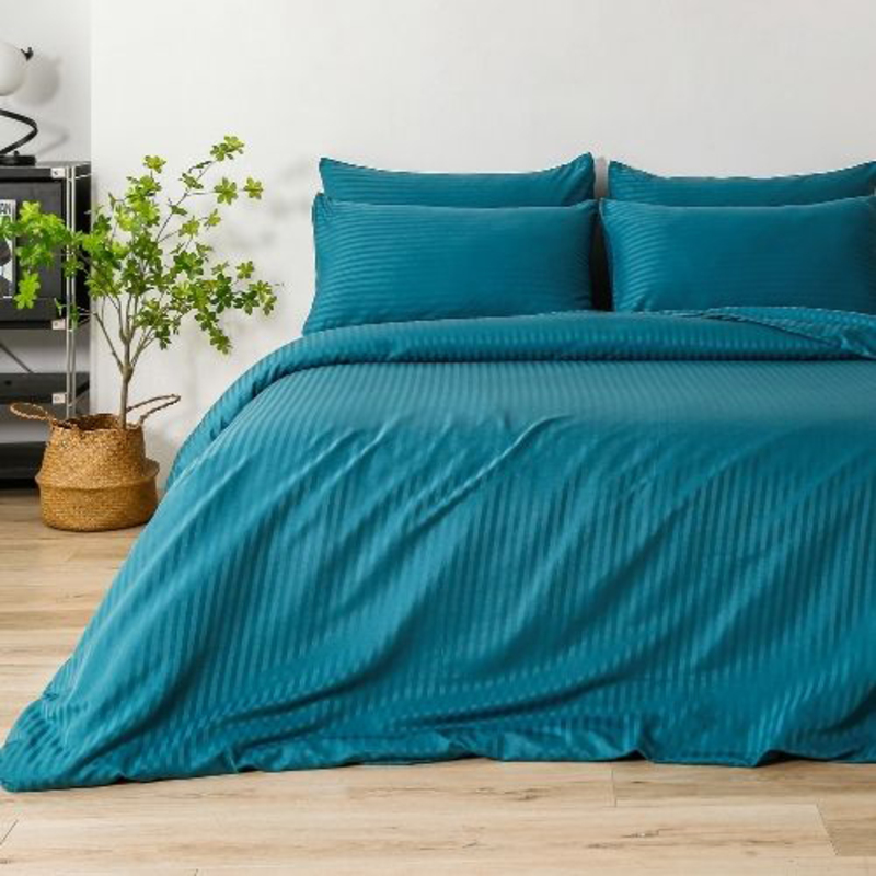 Deals For Less 6-Piece Luna Home Leaves Design Bedding Set, 1 Duvet Cover + 1 Flat Sheet + 4 Pillow Covers, Queen, Green