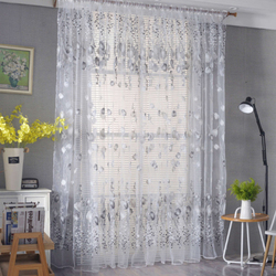 Deals For Less Luna Home Tulip Tulle Window Sheer Curtains Set, 2 Pieces, Grey