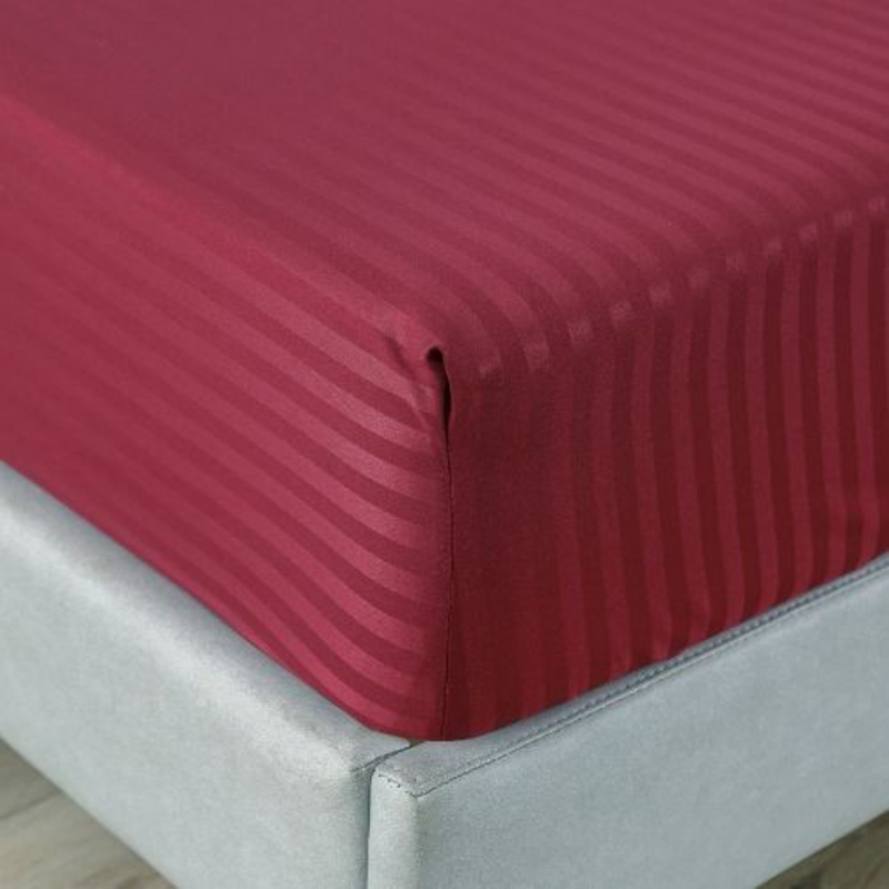 Luna Home 3-Piece Fitted Sheet Set, 1 Fitted Sheet + 2 Pillow Covers, Single, Berry Red