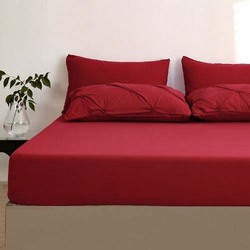 Luna Home 6-Piece Comforter Set, 1 Comforter + 1 Fitted Sheet + 4 Pillow Cases, King, Red