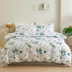 Deals For Less 6-Piece Luna Home Premium Rose Design Duvet Cover Set, 1 Duvet Cover + 1 Fitted Sheet + 4 Pillow Covers, King, Navy Blue