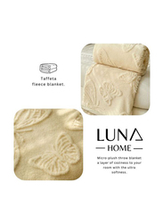 Deals For Less Luna Home 3D Imitation Butterfly Fleece Soft Blanket, Ivory