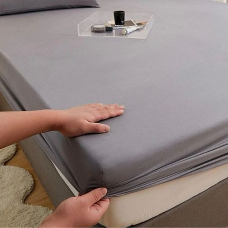 Luna Home 3-Piece Fitted Sheet Set, 1 Fitted Sheet + 2 Pillow Covers, Queen, Grey