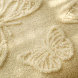 Deals For Less Luna Home 3D Imitation Butterfly Fleece Soft Blanket, Ivory