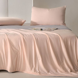 Luna Home 3-Piece Icy Silky Summer Cool Quilt Set, 1 Quilt + 2 Pillow Covers, Pink/Grey, One Size