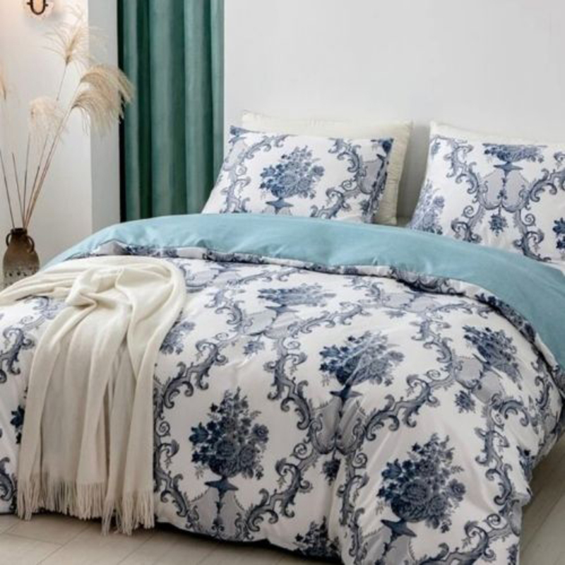 Deals For Less Luna Home 6-Piece Bohemia Design Bedding Set Without Filler, 1 Duvet Cover + 1 Fitted Sheet + 4 Pillow Cases, King, Navy Blue