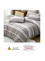 Deals For Less 6-Piece Luna Home Simply Geometric Print Bedding Set, 1 Duvet Cover + 1 Flat Sheet + 4 Pillow Covers, King, Green/Grey