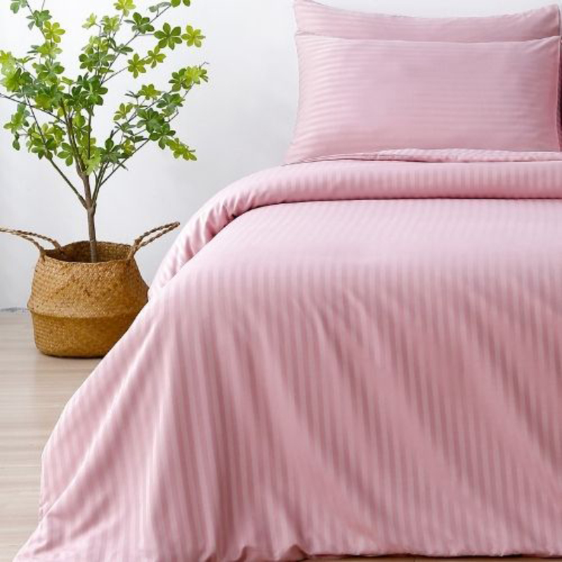 Deals For Less 6-Piece Luna Home Silky Satin Plain Duvet Cover Set, 1 Duvet Cover + 1 Fitted Sheet + 4 Pillow Covers, King, Pink