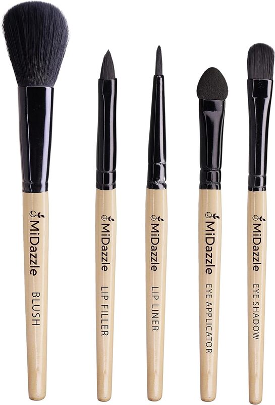 Midazzle Premium Wooden Medium Make up Brush Set (PACK OF 5)