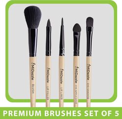 Midazzle Premium Wooden Medium Make up Brush Set (PACK OF 5)