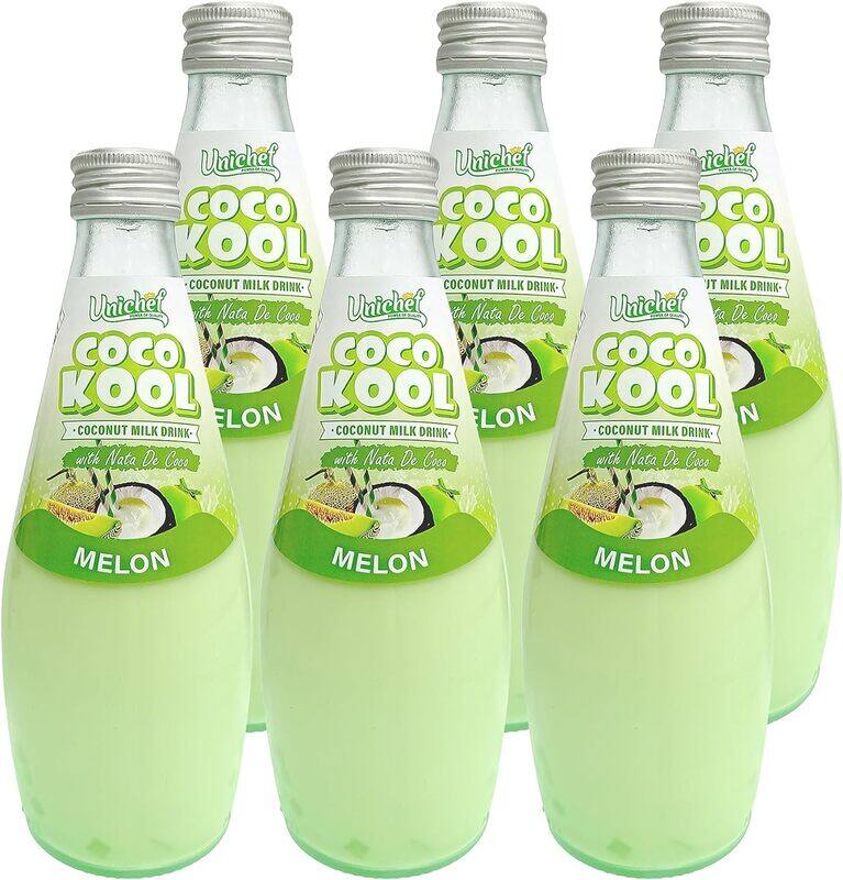 UNICHEF COCO KOOL -MELON- COCONUT MILK DRINK WITH NDC- SUGAR FREE 6 X 290 ML (6 PACK)