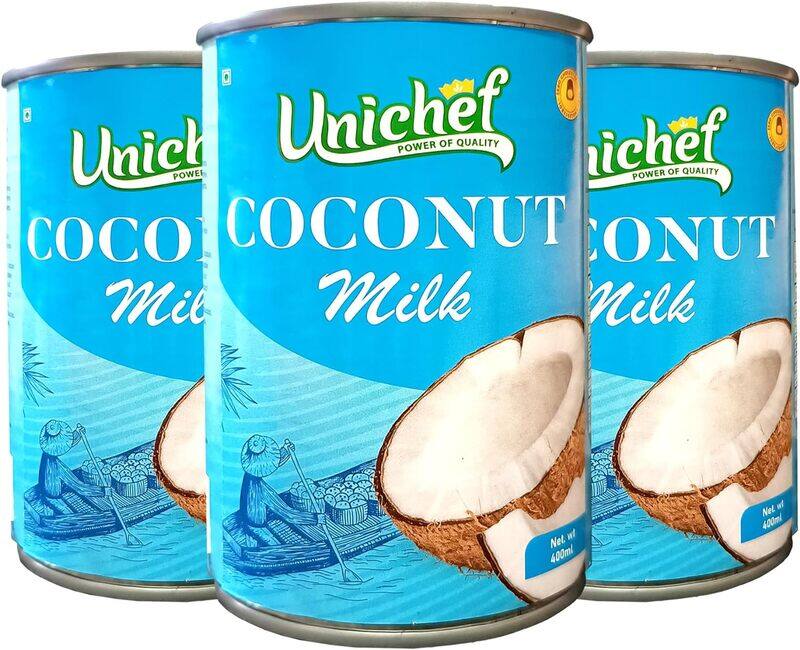 Unichef Premium Thai Coconut Milk 3 X 400ml (3 Pack Promotion )