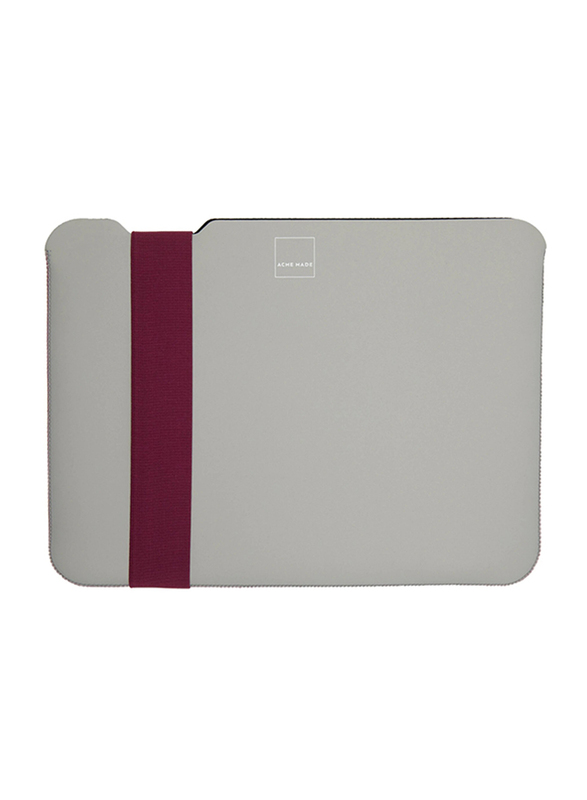 Acme Made Skinny 13-Inch Small Laptop Sleeve Bag, Stretchshell Neoprene, Grey/Fuchsia