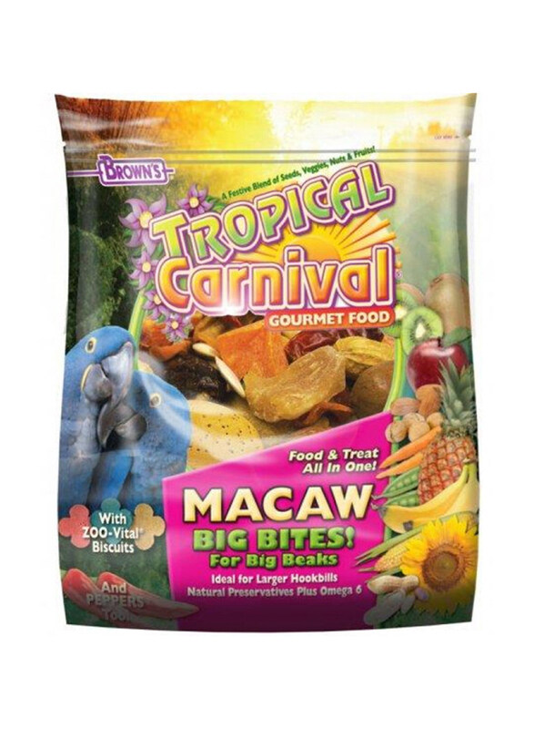 

Brown's Tropical Carnival Gourmet Macaw Big Bites Birds Dry Food, 6.35Kg