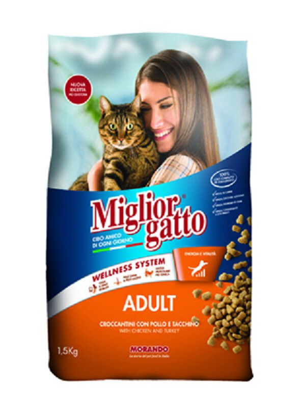 

Miglior Gatto Chicken & Turkey Adult Cat Dry Food, 1.5Kg