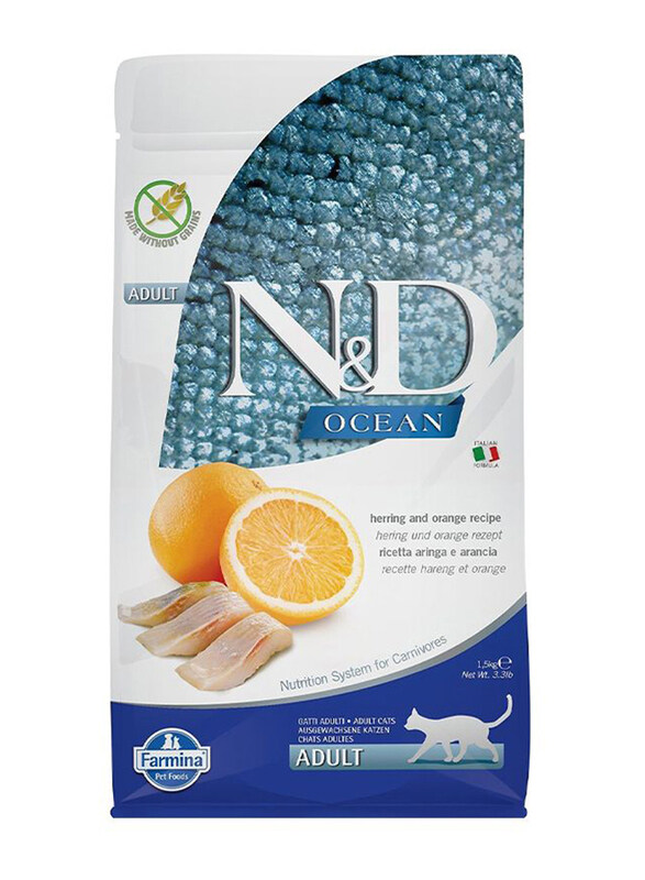 

Farmina N&D Ocean Herring & Orange Adult Cat Dry Food, 300g