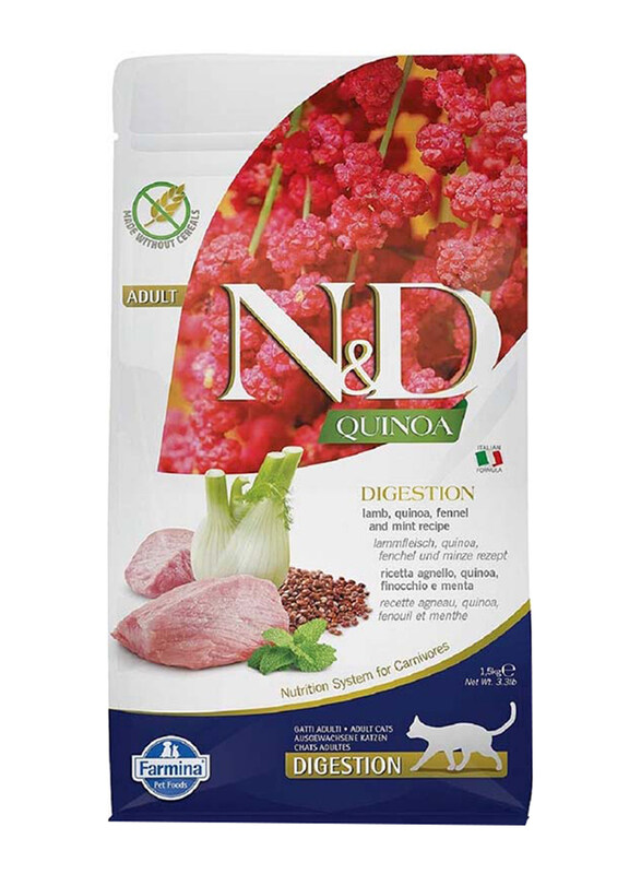 

Farmina N&D Quinoa Digestion Lamb Adult Cat Dry Food, 1.5Kg