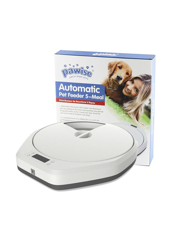 

Pawise 5 Meal Automatic Pet Feeder Timing Feeder, White