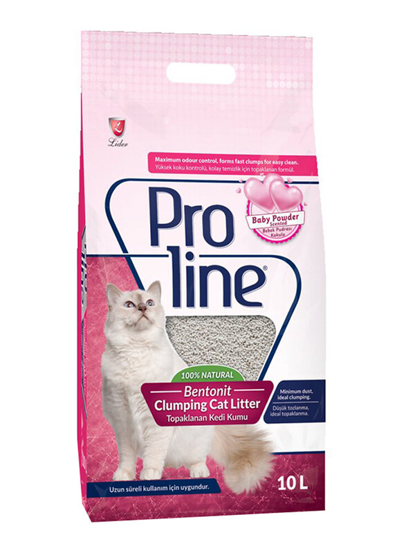 

Lider Proline Bentonite Baby Powder Cat Litter 10L, White