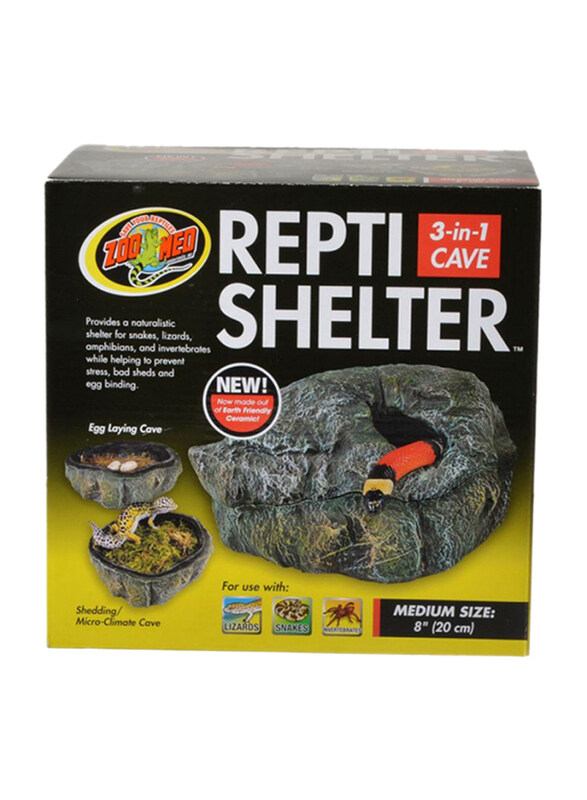 

Zoomed Repti Shelter 3-in-1 Cave, Medium, Multicolour