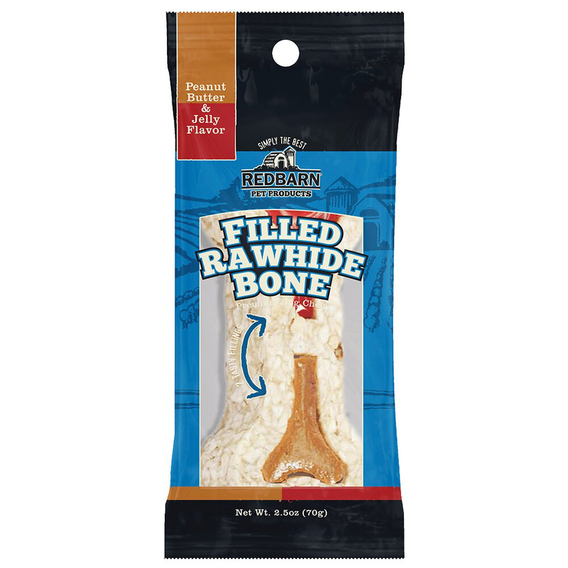 

Redbarn Rawhide Bone Peanut Butter & Jelly 4-5-Inch for Dog Dry Food, 2.5oz