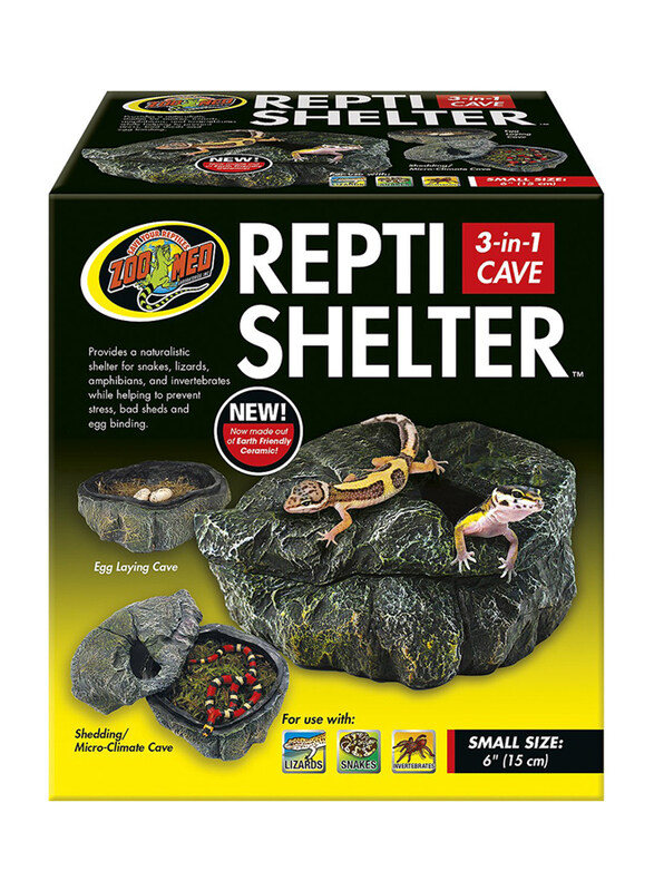 

Zoomed Repti Shelter 3-in-1 Cave, Small, Dark Grey