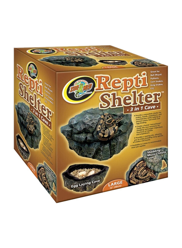 

Zoomed Repti Shelter 3-in-1 Cave, Large, Multicolour