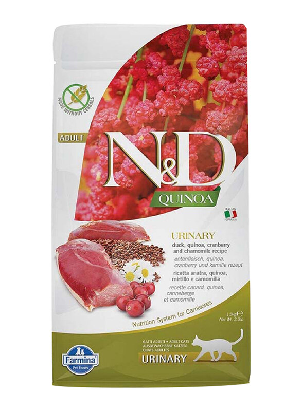 

Farmina N&D Quinoa Urinary Duck Adult Cat Dry Food, 1.5Kg