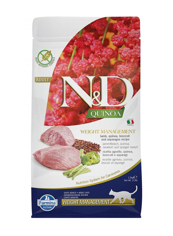 

Farmina N&D Quinoa Weight Management Lamb Adult Cat Dry Food, 1.5Kg