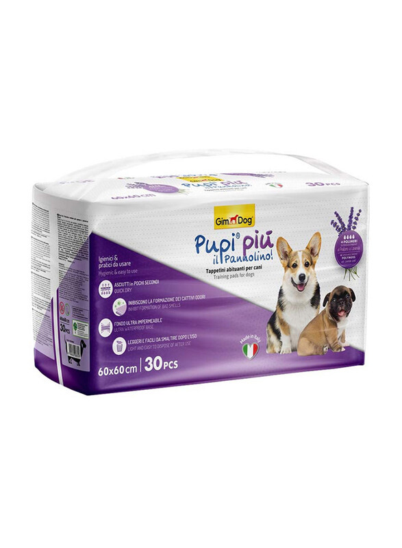 

Gimdog 30-Piece Training Pads Pupi Piu with Lavender Scent, 60 x 60cm, Lavender