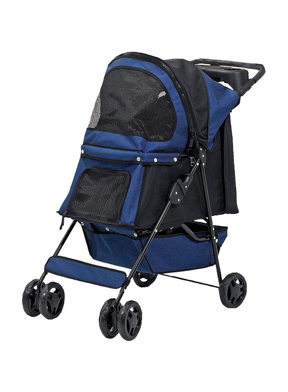 

Pawise Foldable Pet Stroller with 4 Wheels, Blue
