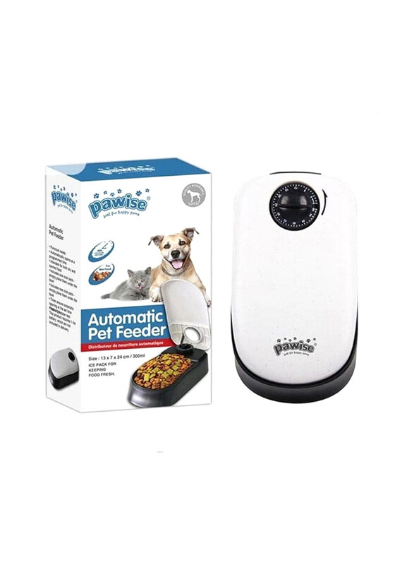 

Pawise Auto Feeder for Dogs & Cats Single, Black/White