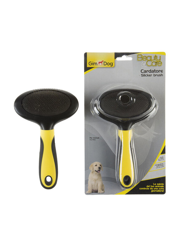 

GimDog Slicker Hard Brush, Medium, Black/Yellow