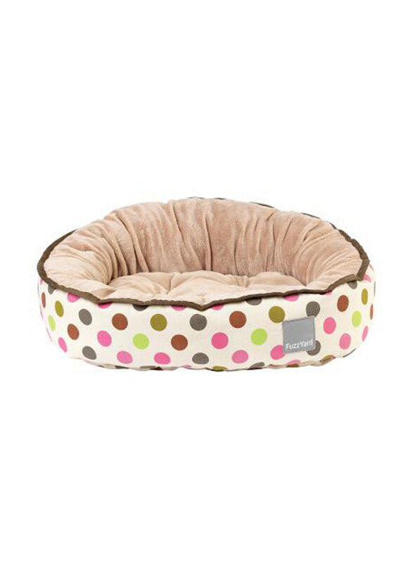 

Fuzzyard Polka Delight Cream with Multi Spots Bed, Small, Multicolour