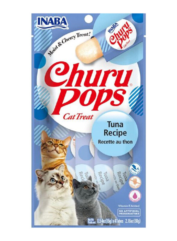 

Inaba Churu Pops Tuna Recipe Cat Wet Food, 4 x 15g