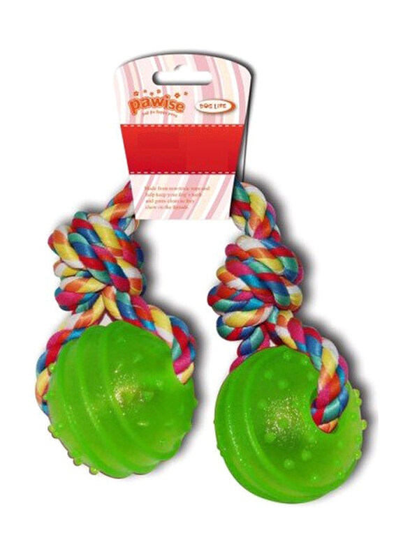 

Pawise TPR 2 Balls with Rope, Assorted