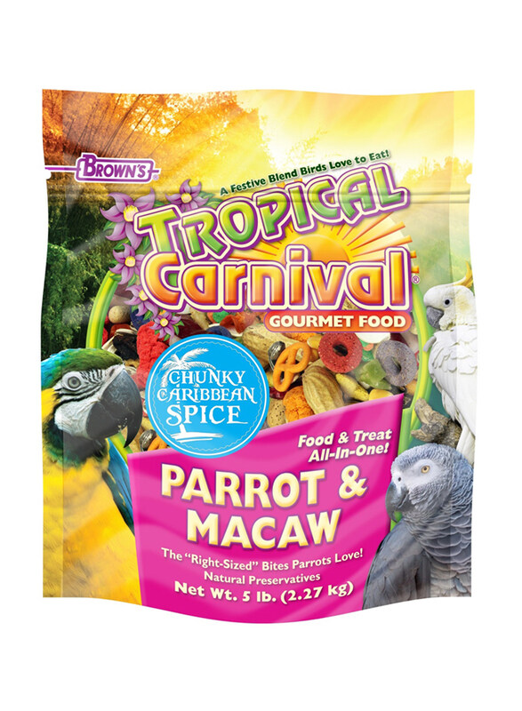 

Brown's Tropical Carnival Gourmet Chunky Caribbean Spice Parrot & Macaw Birds Dry Food, 2.27Kg