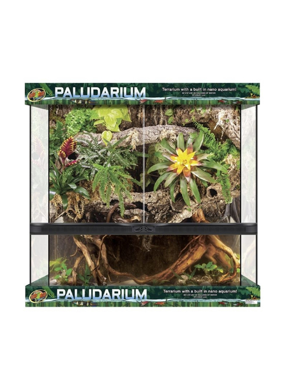 

Zoomed Double Door Paludarium Terrarium A with Built in Nano Aquarium, Multicolour