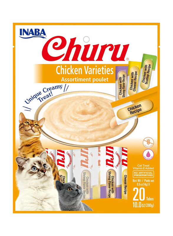 

Inaba Churu Chicken Varieties Bag Cat Wet Food, 20 Tubes, 280g