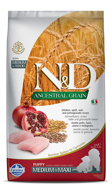 

Farmina N & D Ancestral Grain Puppy Medium & Maxi Dogs Dry Food, 2.5Kg