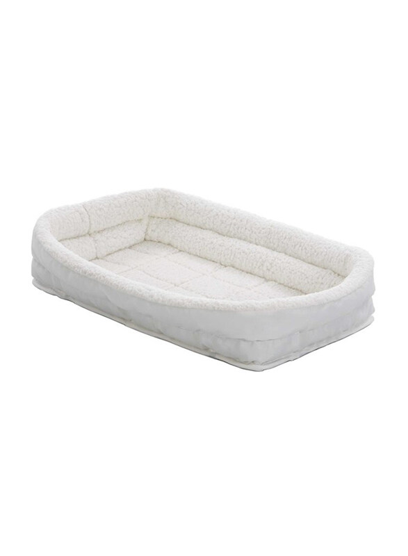 

Midwest Quiet Time Deluxe Fleece Double Bolster Crate Bed, 36-inch, White