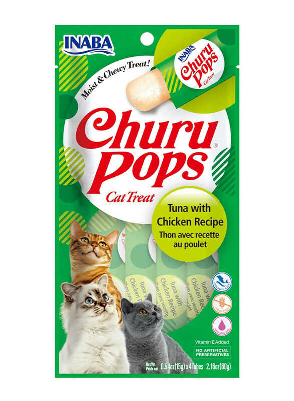 

Inaba Churu Pops Tuna with Chicken Recipe Cat Wet Food, 60g