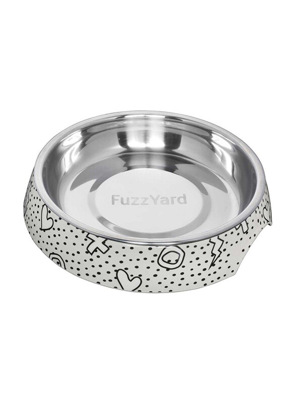 

Fuzzyard Kaos Melamine Cat Bowl, White/Black