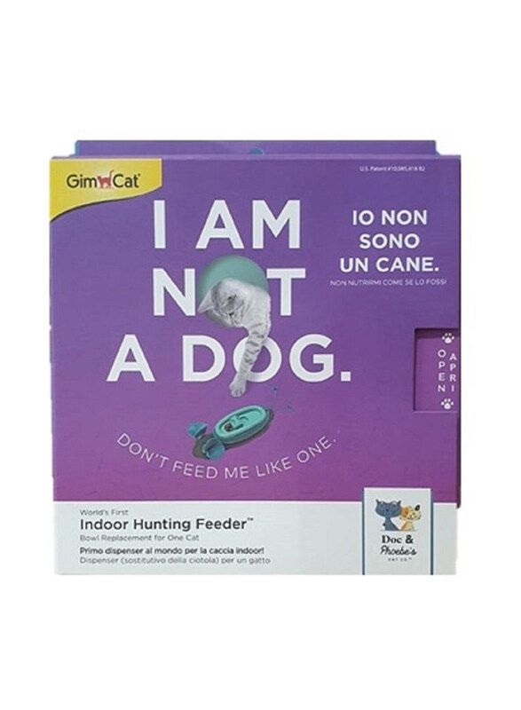 

Gimcat I Am Not a Cat Indoor Hunting Feeder, Blue/Grey