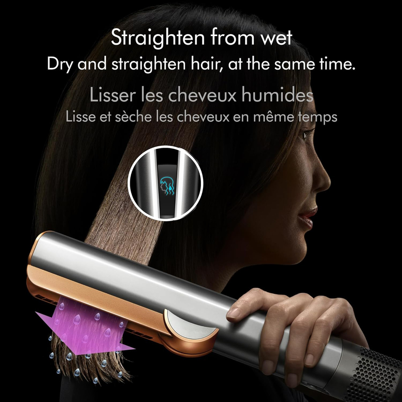 Dyson Airstrait Straightener HT01 Wet to Dry Hair Straightening, 1600W, Nickel/Copper