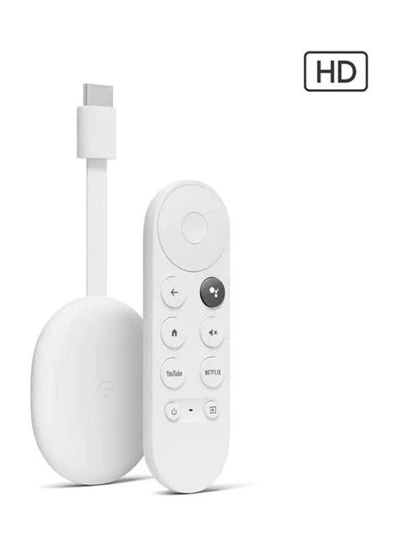Google Chromecast With TV HD Remote Streaming Device, White