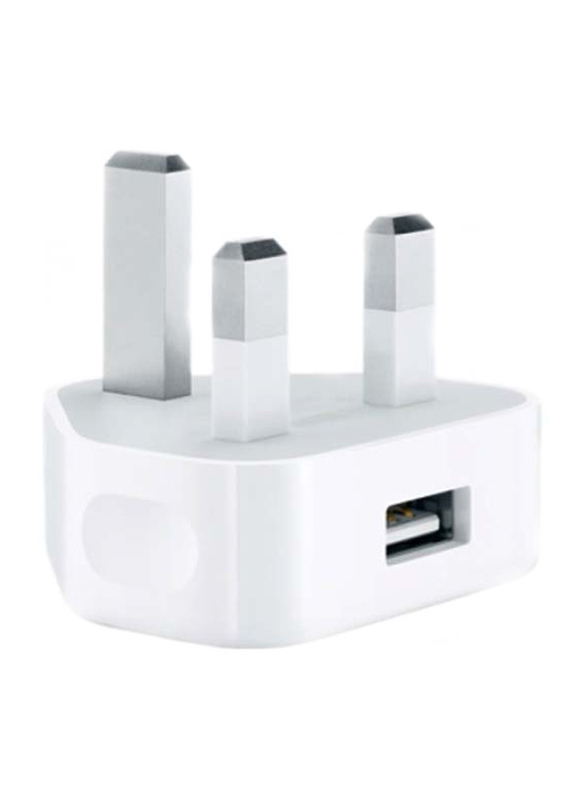 Heatz ZA512 Single Port Adapter Wall Charger, 2.2A with Lightning to USB Charge Cable, White