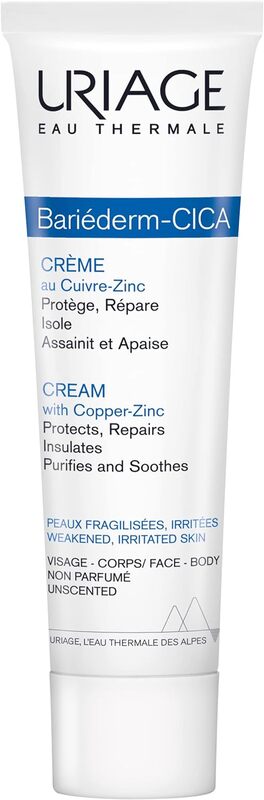 Uriage Bariederm Repairing Cica-Cream With Cu-Zn Repairs Soothes, 100