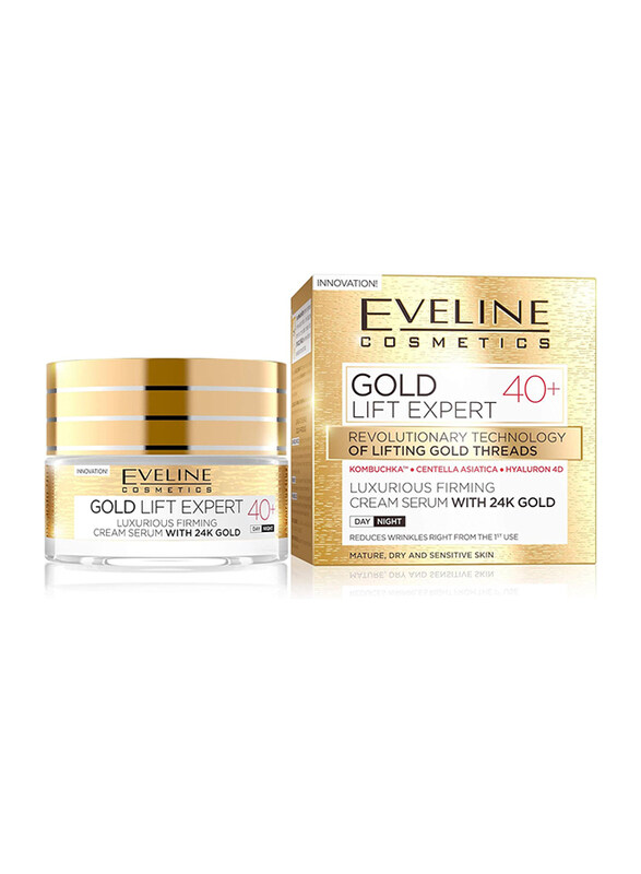 

Eveline Cosmetics Gold Lift Expert Anti-Wrinkle Strong Firming Cream Day & Night 40+ with 24 Carat Gold, 50ml