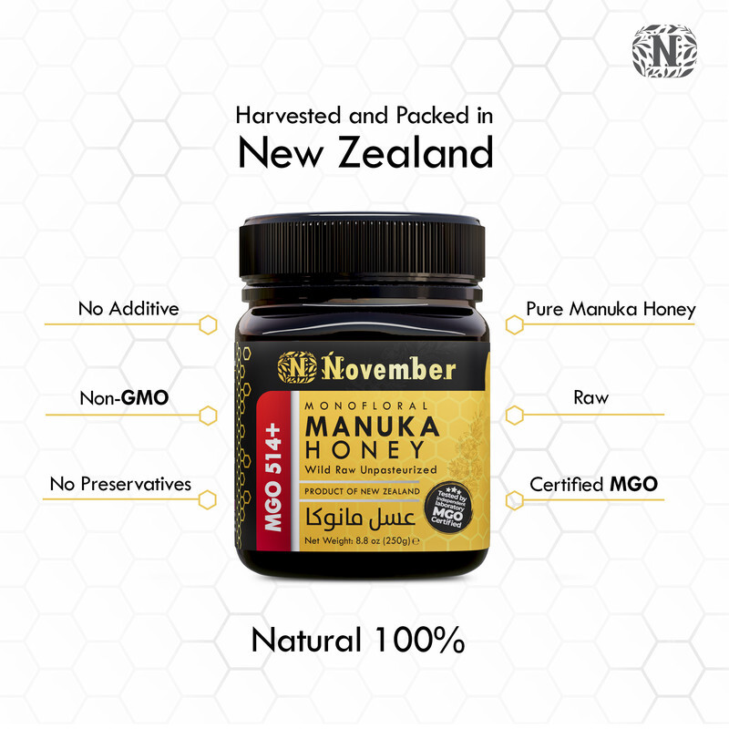 November Manuka Honey Certified MGO 514+ New Zealand (250g)